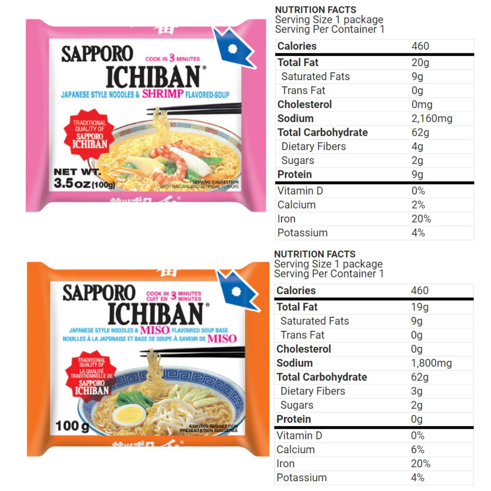 Sapporo Ichiban 12 Variety Bundle Box - 4 Different Flavors (3 each) Of Japanese Best Insant Noodles (3.5Oz 12 Packs) With Complimentary MunchMo Chopsticks