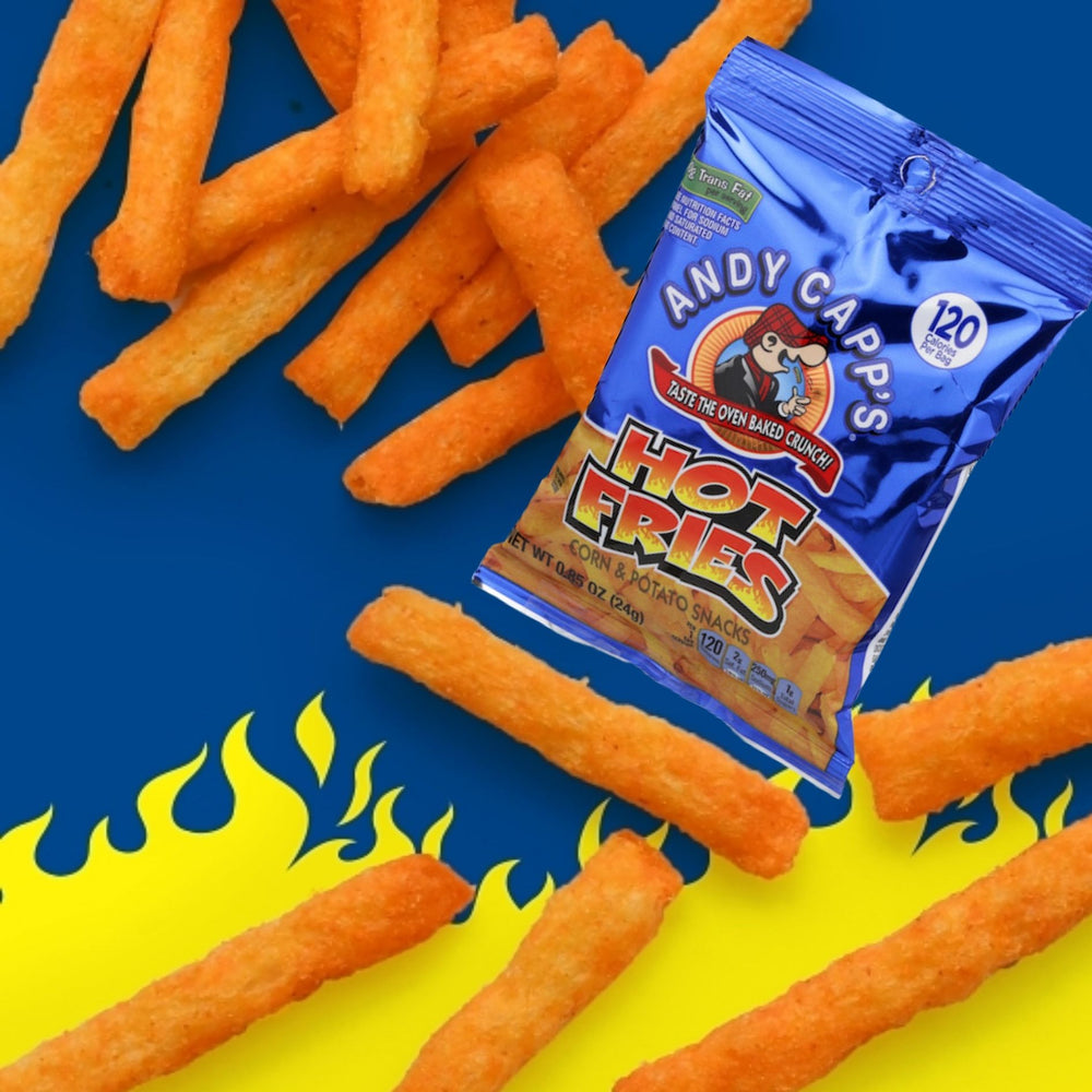 Andy Capp Hot Fries 15 Packs - 0.85 Oz Individual Bags - With MunchMo PowerClip…